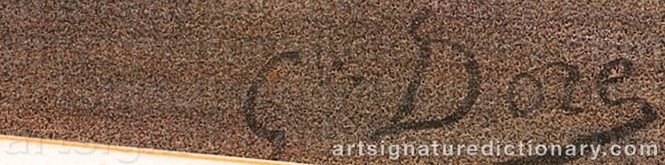 Authentic signature by Gustave DORÉ on  artwork