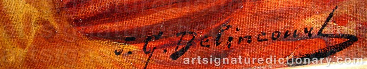 Authentic signature by J. G. DELINCOURT on  artwork
