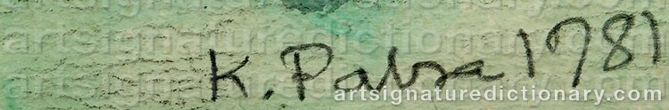 Authentic signature by Kalervo PALSA on artwork