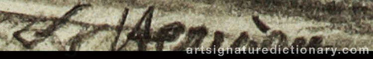 Authentic signature by Louise Jeanne Aimée HERVIEU on artwork