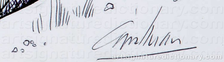 Authentic signature by Jacques CARELMAN on artwork