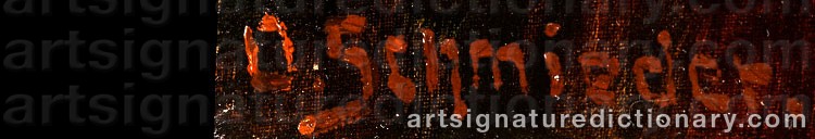 Authentic signature by Otto SCHMIEDER on  artwork