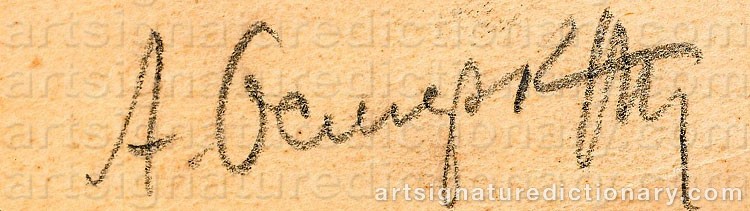 Authentic signature by Alexander Alexandrovich OSMERKIN on artwork