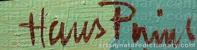 Authentic signature by Hans PRINS on  artwork