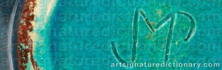 Authentic signature by John Paul MILLER on  artwork