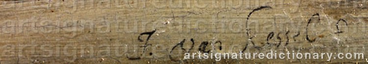 Authentic signature by Jan Van KESSEL on  artwork