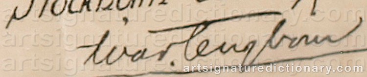 Authentic signature by Ivar Justus TENGBOM on  artwork