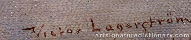 Authentic signature by Victor LAGERSTRÖM on Painting/Watercolour artwork