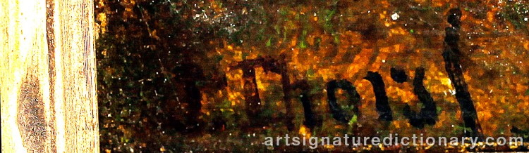 Authentic signature by Joseph THORS on Painting/Watercolour artwork