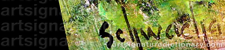 Authentic signature by George The Younger SCHWACHA on  artwork