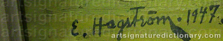 Authentic signature by Emil HAGSTRÖM on Painting/Watercolour artwork