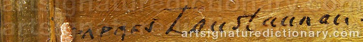 Authentic signature by Louis Auguste LOUSTAUNAU on  artwork