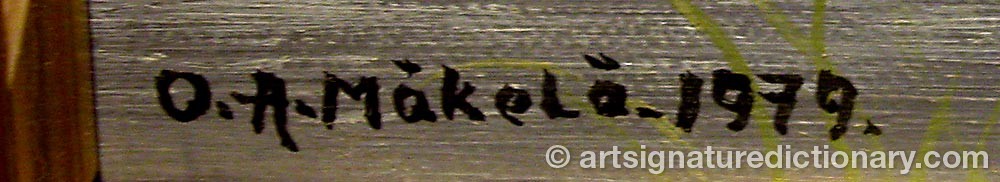 Authentic signature by Osmo MÄKELÄ on  artwork