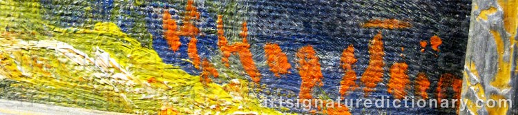 Authentic signature by Holger HAGSTRÖM on  artwork
