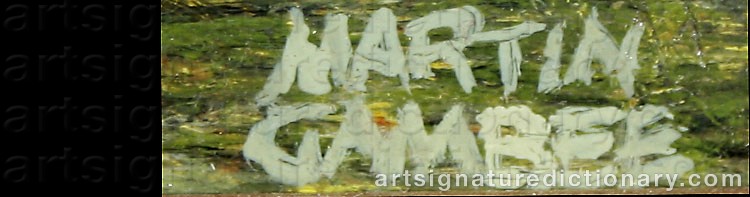 Authentic signature by Martin GAMBEE on  artwork