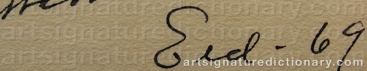 Authentic signature by Erik ‘Eld’ LUNDEGÅRD on  artwork