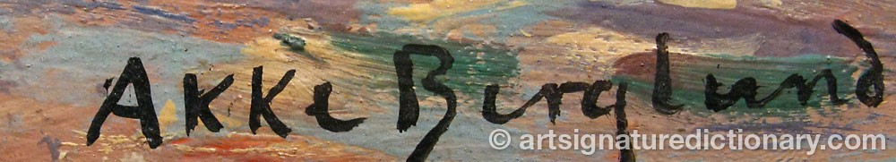 Authentic signature by Akke BERGLUND on  artwork