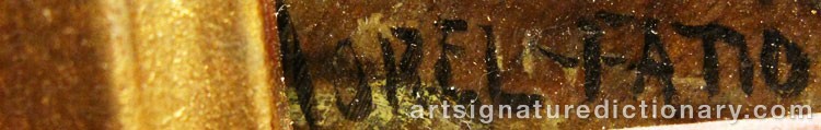 Authentic signature by Antoine Léon MOREL-FATIO on artwork
