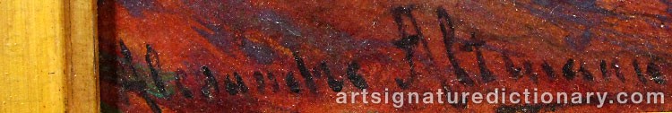 Authentic signature by Alexander ALTMANN on artwork