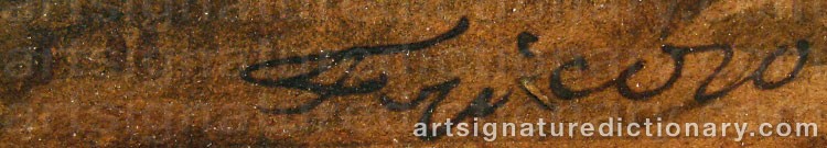 Authentic signature by Joseph FRICERO on  artwork