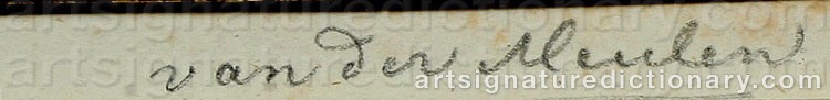 Authentic signature by Adam Frans Van Der MEULEN on  artwork