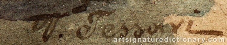 Authentic signature by Vittorio TESSARI on Painting/Watercolour artwork
