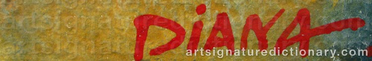 Authentic signature by Diana ‘Diana’ KOUZAKOVA on artwork