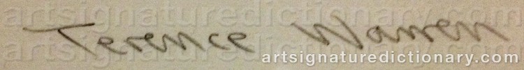 Authentic signature by Terence WARREN on  artwork