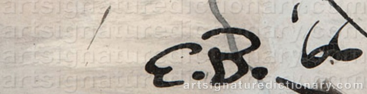 Authentic signature by Elmer Nelson BISCHOFF on  artwork