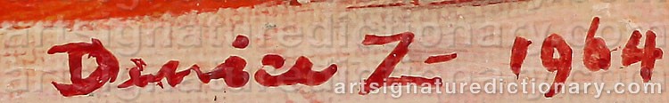 Authentic signature by Denice ZETTERQVIST on  artwork