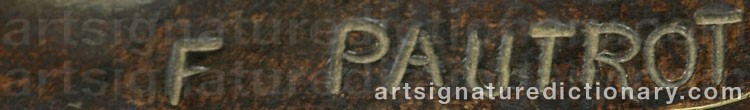 Authentic signature by Ferdinand PAUTROT on  artwork
