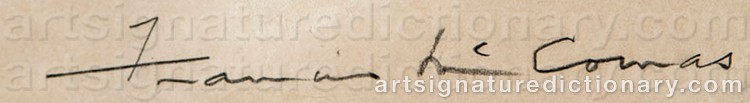 Authentic signature by Francis John MCCOMAS on  artwork