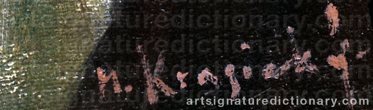 Authentic signature by Marcel KRASICKY on  artwork