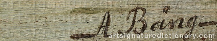 Authentic signature by August BÅNG on  artwork
