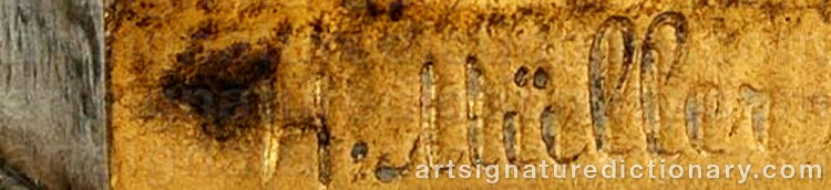 Authentic signature by Hans MÜLLER on  artwork