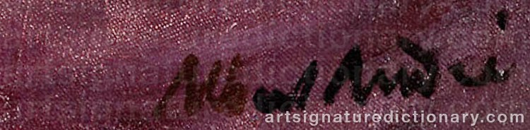 Authentic signature by Albert ANDRÉ on  artwork