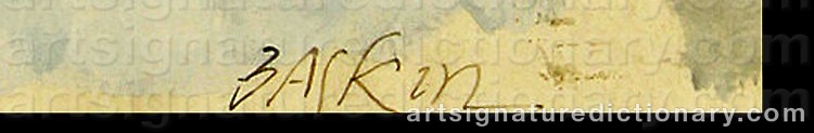 Authentic signature by Leonard BASKIN on  artwork