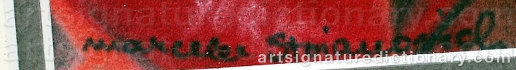 Authentic signature by Marcelle STOIANOVICH on  artwork