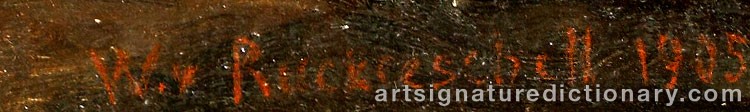 Authentic signature by Walter Von RUCKTESCHELL on  artwork