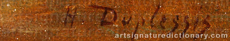 Authentic signature by H. DUPLESSIS on  artwork