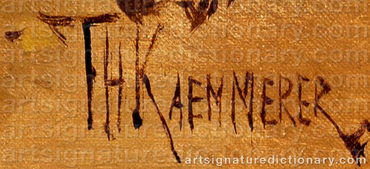 Authentic signature by Frederik Hendrik KAEMMERER on Painting/Watercolour artwork