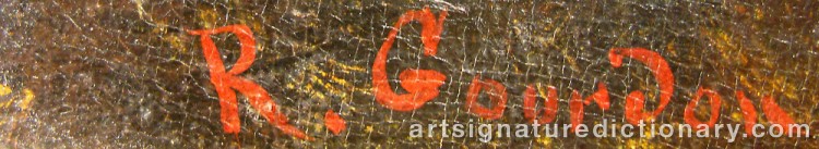 Authentic signature by René GOURDON on  artwork