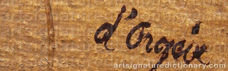 Authentic signature by Christian D'ORGEIX on Painting/Watercolour artwork