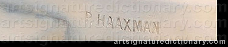 Authentic signature by Peter HAAXMAN on  artwork