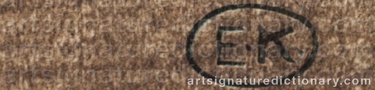 Authentic signature by Elizabeth KEITH on artwork