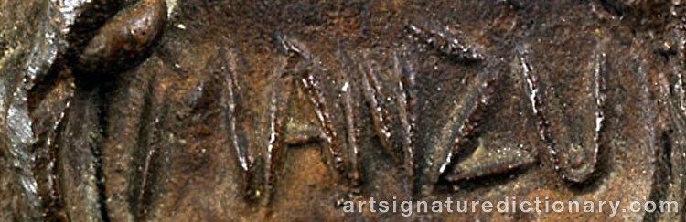 Authentic signature by Giacomo MANZU on artwork
