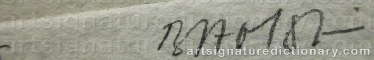 Authentic signature by Bent HOLSTEIN on artwork