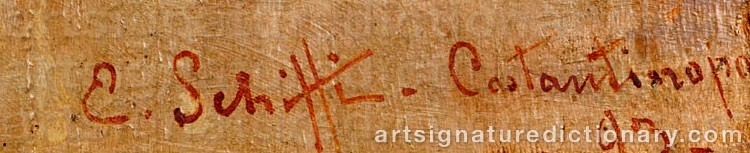 Authentic signature by Ezio SCHIFFI on artwork