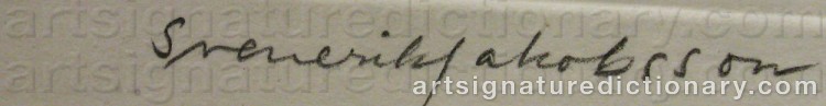 Authentic signature by Svenerik JAKOBSSON on Painting/Watercolour artwork