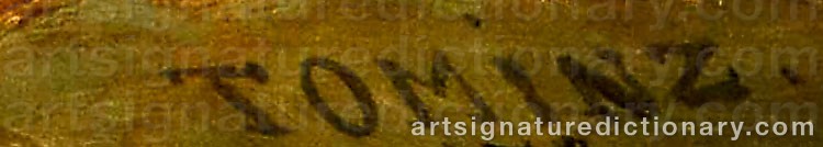 Authentic signature by Augusto TOMINZ on  artwork